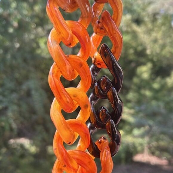 ANGELA CAPUTI Italy Amber & Black Resin Large Chunky Choker NECKLACE - Picture 5 of 8